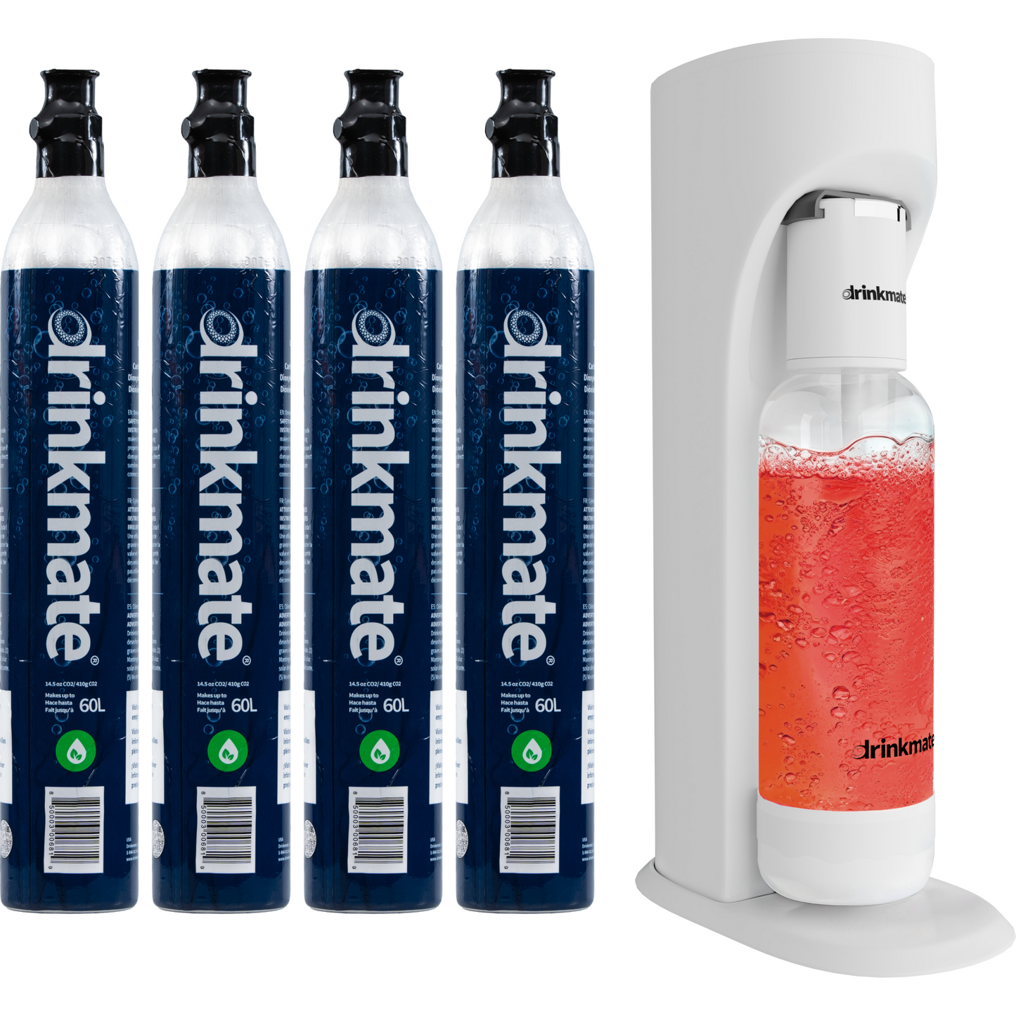 OmniFizz Machine à Eau Pétillante et Soda, Carbonate N'IMPORTE Quelle Boisson, Ensemble de Quatre Cylindres