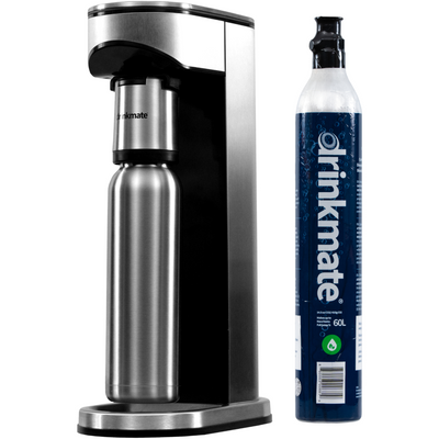 LUX Stainless Steel Carbonator, with 0.7L Stainless Steel Bottle and 60L CO2 Cylinder