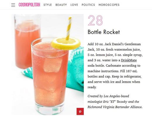 Cosmopolitan features Drinkmate