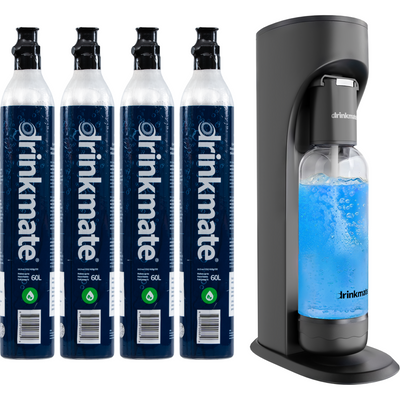 OmniFizz FOUR CYLINDER BUNDLE, Sparkling Water and Soda Maker, Carbonates ANY Drink